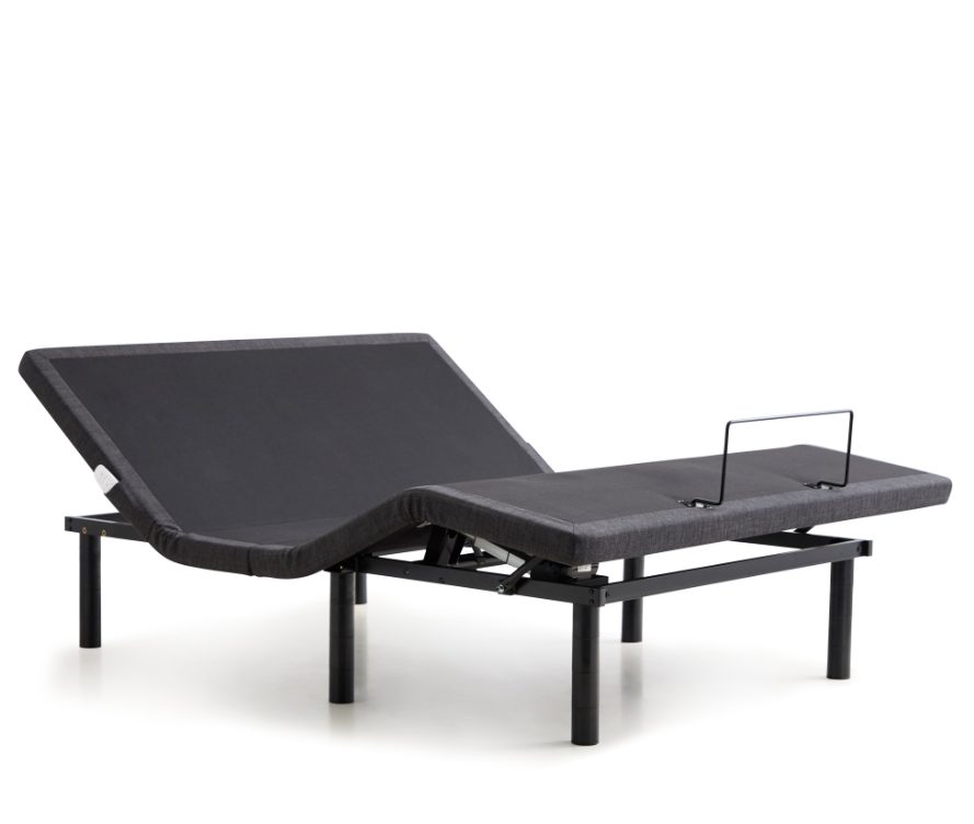 Adjustable bed base with the head and foot raised
