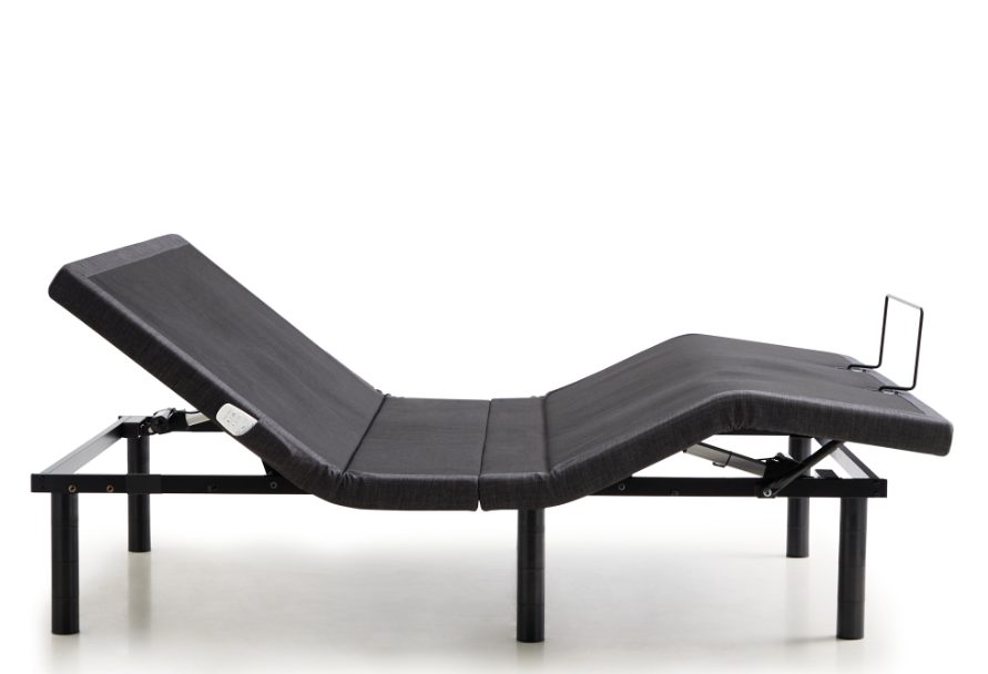 Adjustable base from the side with head and feet raised