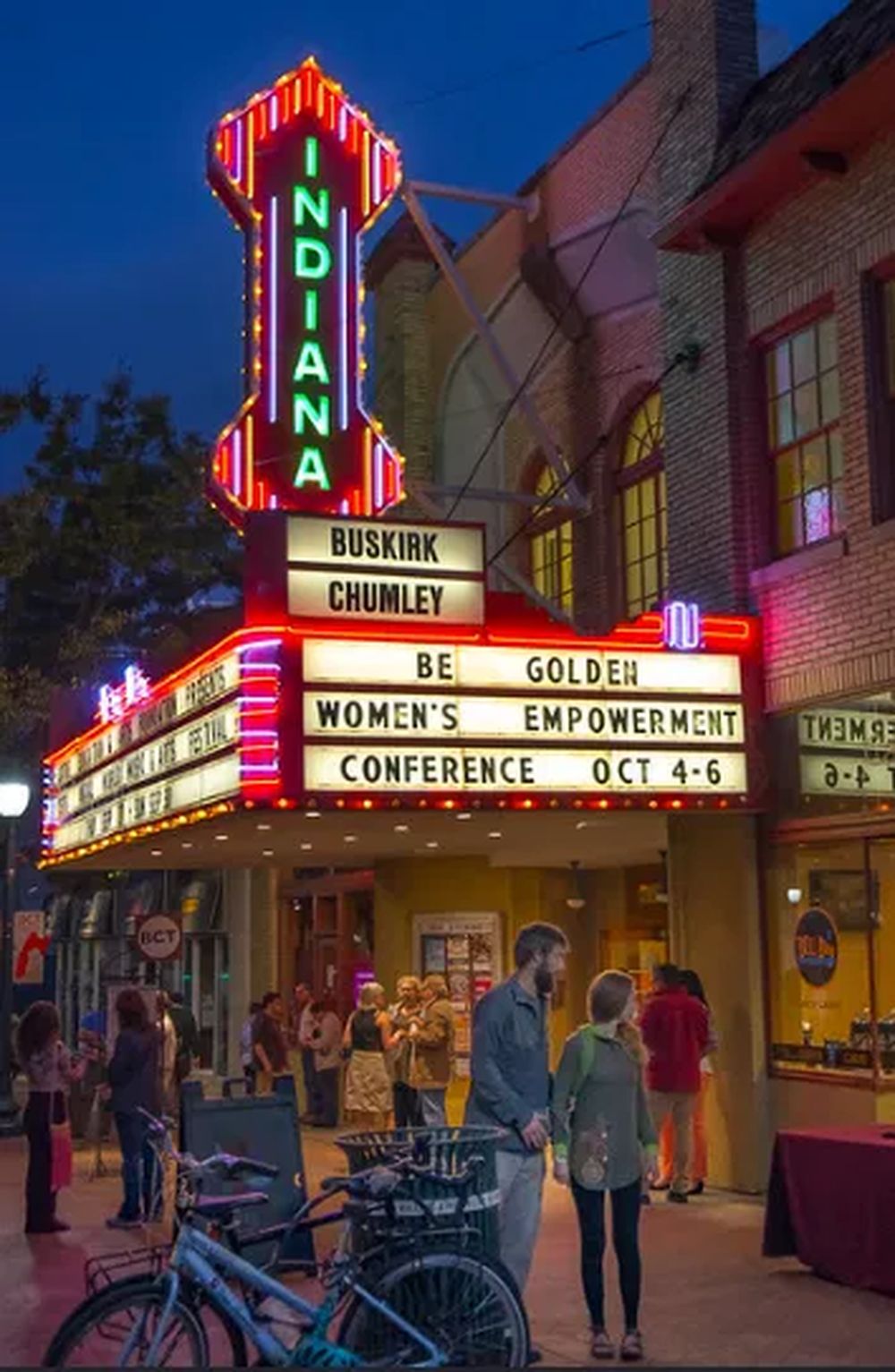 Buskirk-Chumley Theater marquee, downtown Bloomington, Indiana