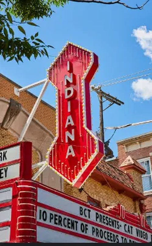 Buskirk-Chumley Theater sign, downtown Bloomington, Indiana